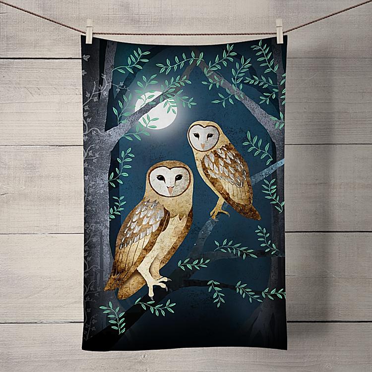 Owls Tea Towel - Charlotte Anne - Wraptious