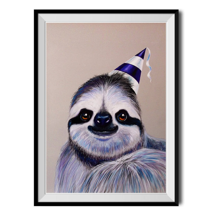 Party Sloth Original Print - Adam Barsby - Wraptious