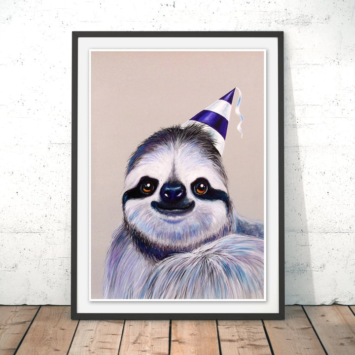 Party Sloth Original Print - Adam Barsby - Wraptious