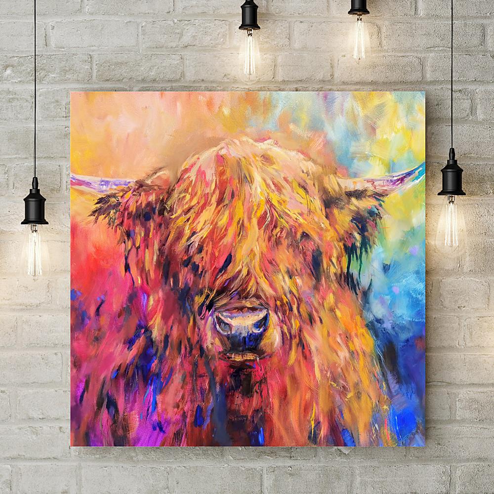 Rainbow Cow Deluxe Canvas - Sue Gardner - Wraptious