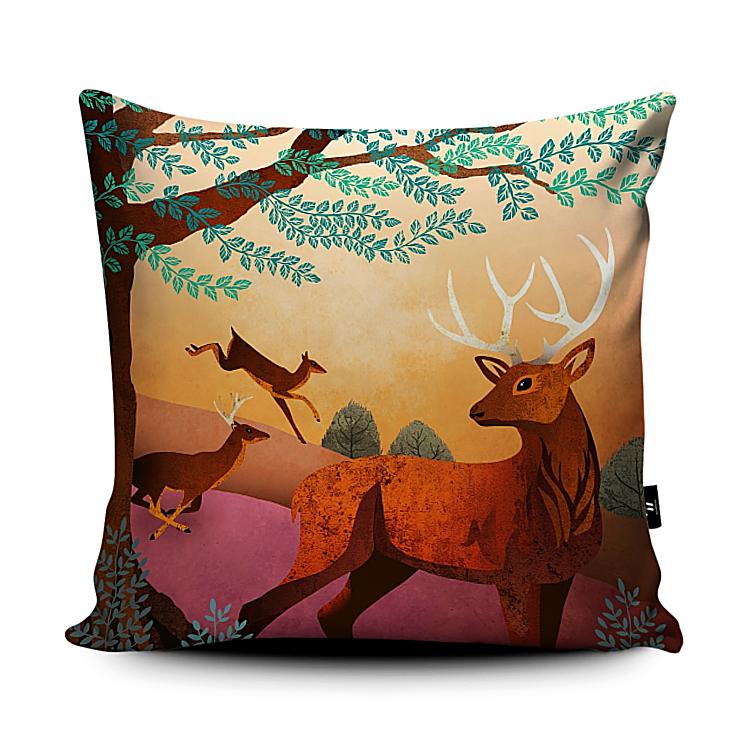 Red Deer Cushion - Charlotte Anne - Wraptious