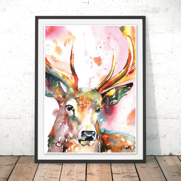 Red Stag Original Print - Liz Chaderton - Wraptious