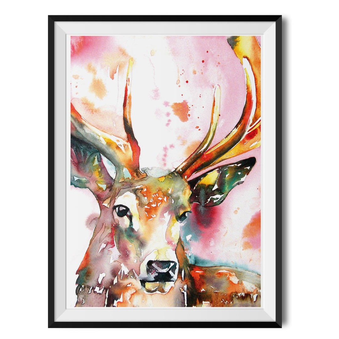 Red Stag Original Print - Liz Chaderton - Wraptious