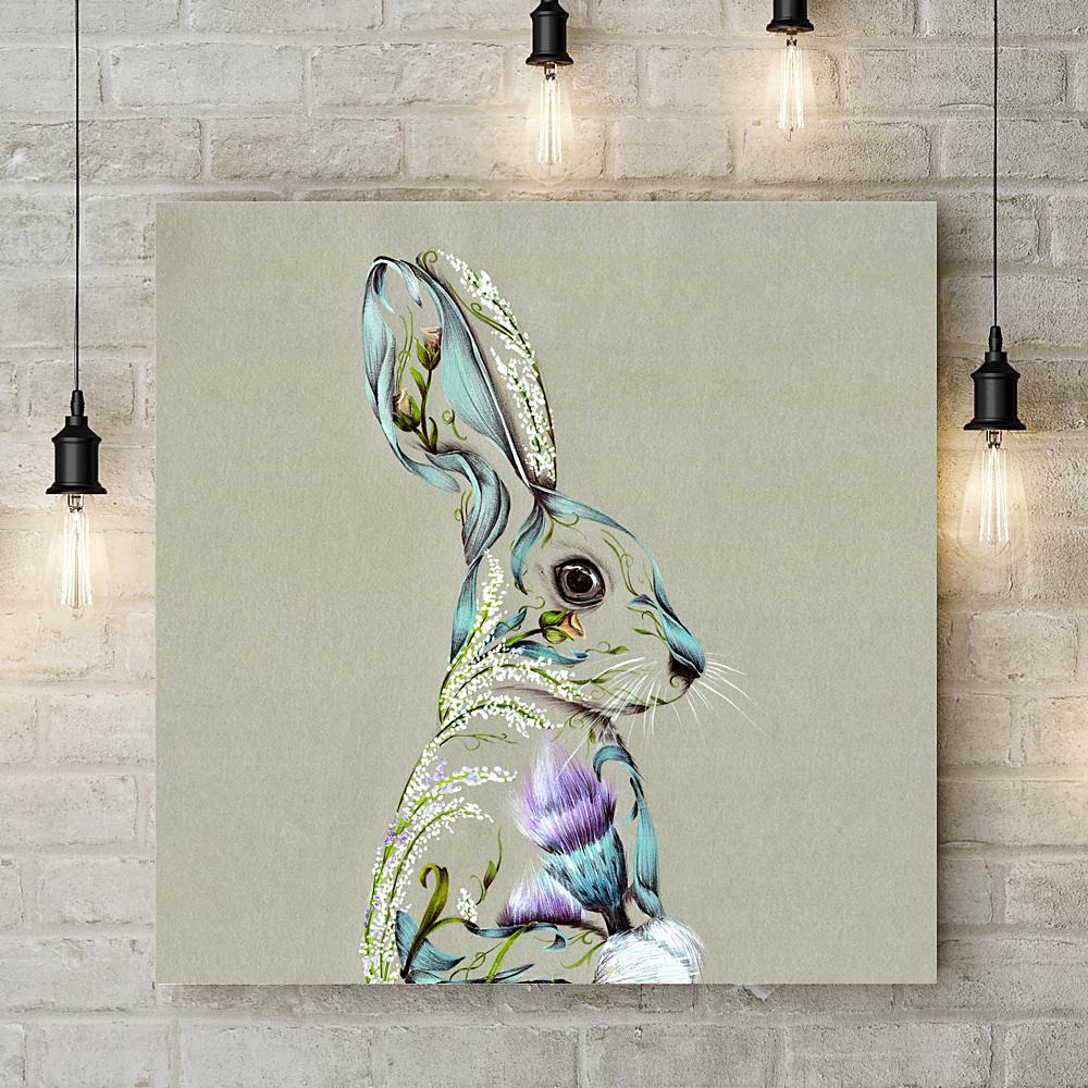 Rustic Hare Deluxe Canvas - Kat Baxter - Wraptious
