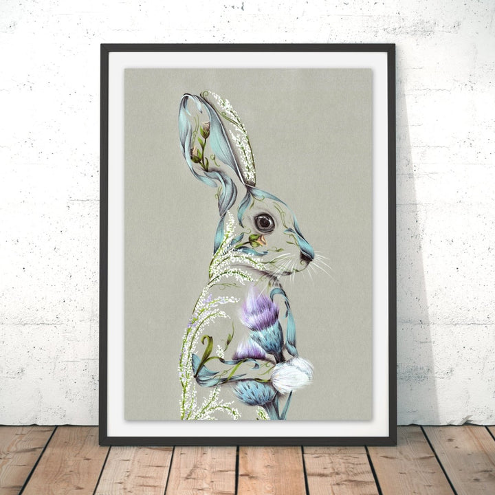 Rustic Hare Original Print - Kat Baxter - Wraptious