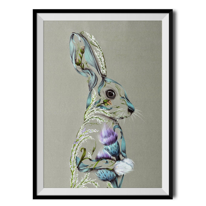 Rustic Hare Original Print - Kat Baxter - Wraptious