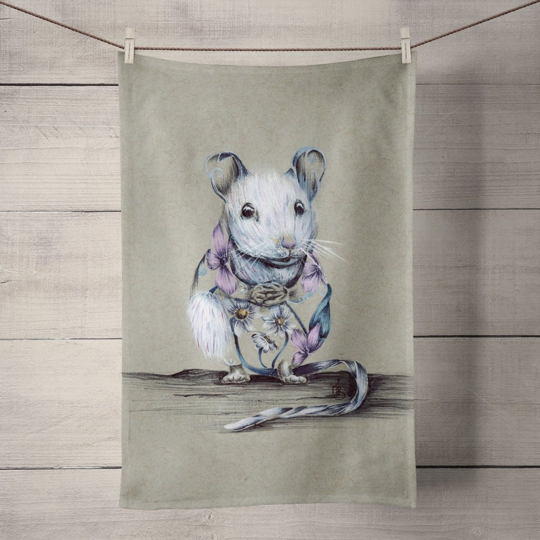 Rustic Mouse Tea Towel - Kat Baxter - Wraptious