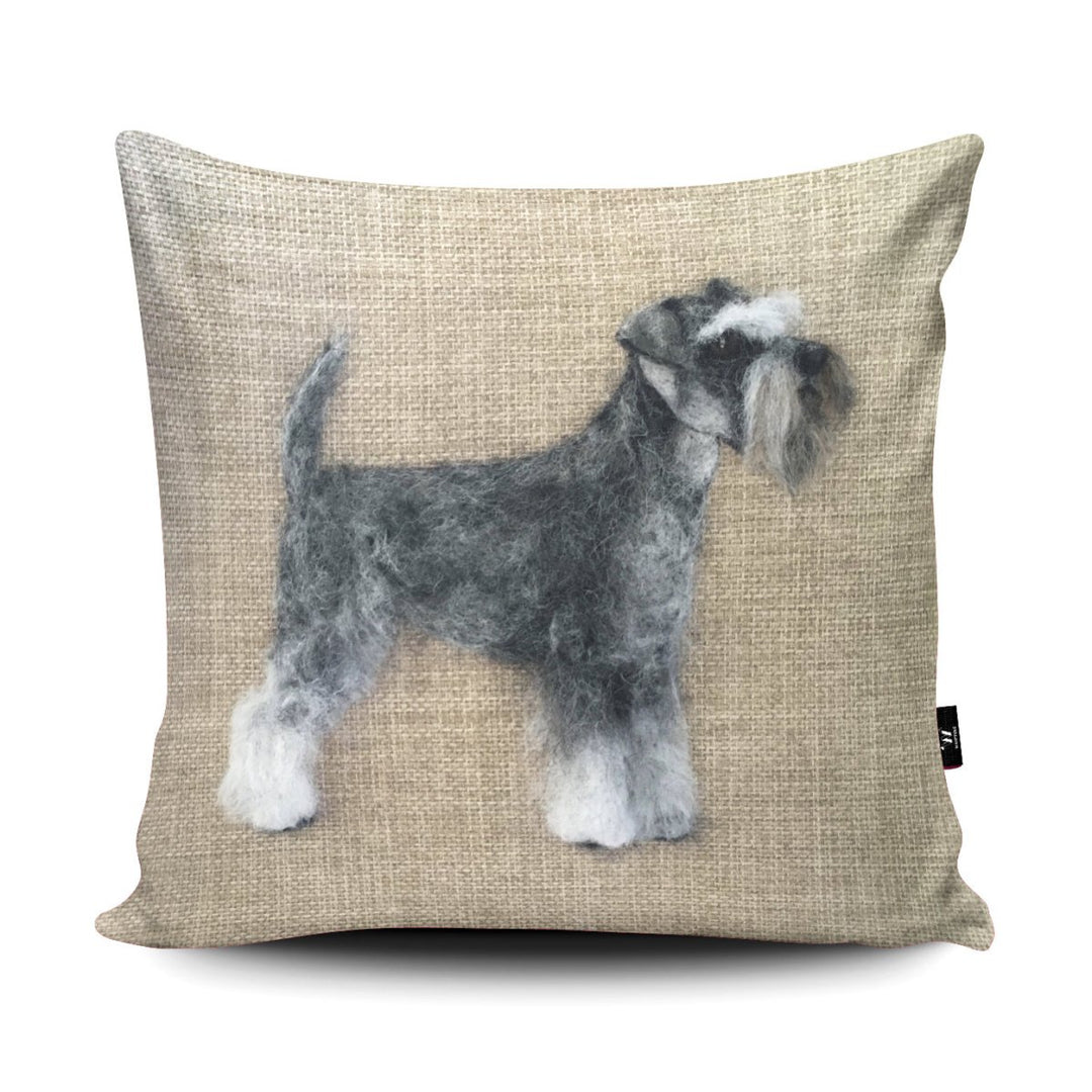 Salt and Pepper Schnauzer Cushion - Sharon Salt - Wraptious