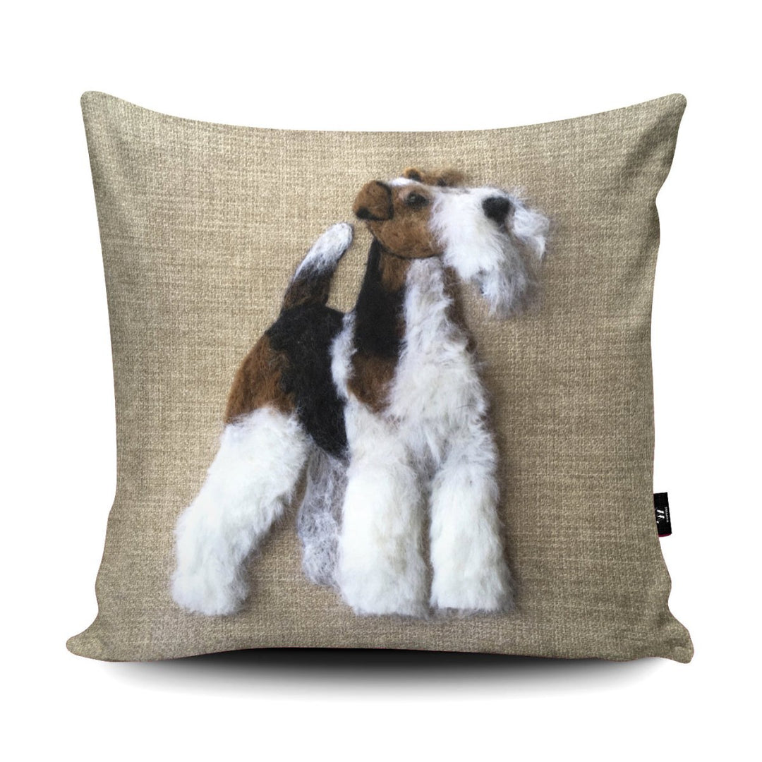 Second Wire Fox Terrier Cushion - Sharon Salt - Wraptious