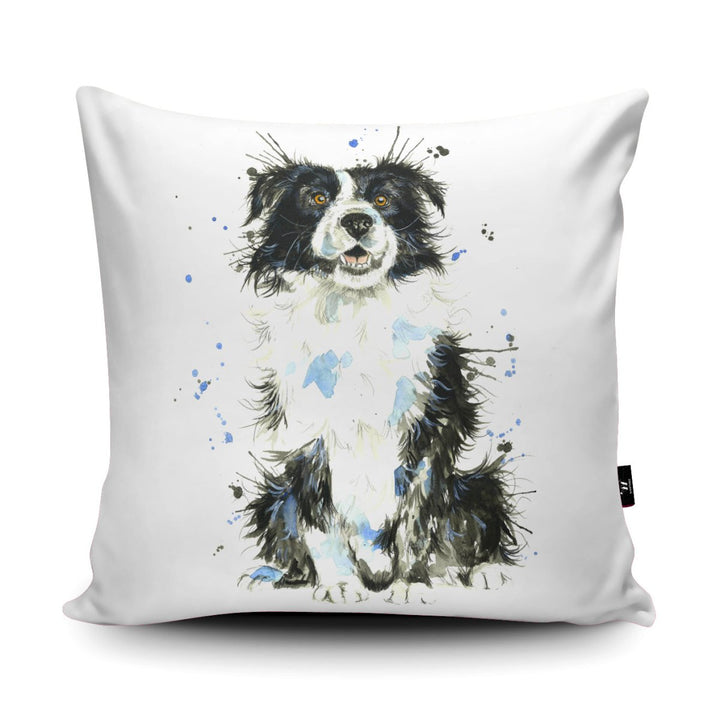 Splatter Border Collie Cushion - Katherine Williams - Wraptious