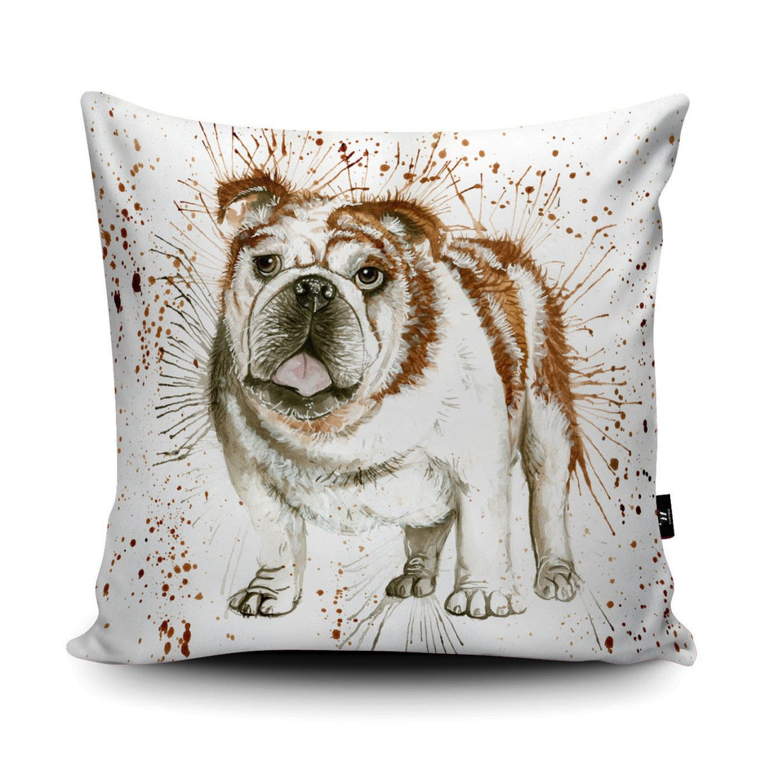 Splatter Bulldog Cushion - Katherine Williams - Wraptious