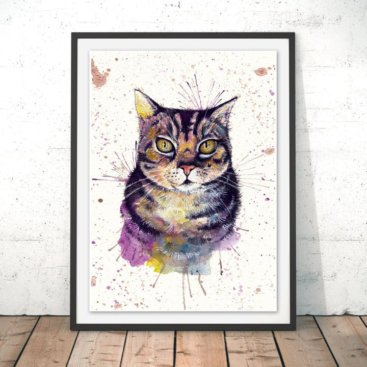 Splatter Cat Original Print - Katherine Williams - Wraptious