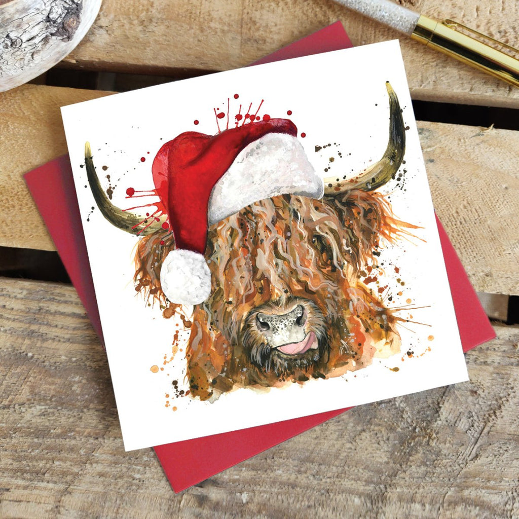 Splatter Christmas Coo Greetings Card - Katherine Williams - Wraptious