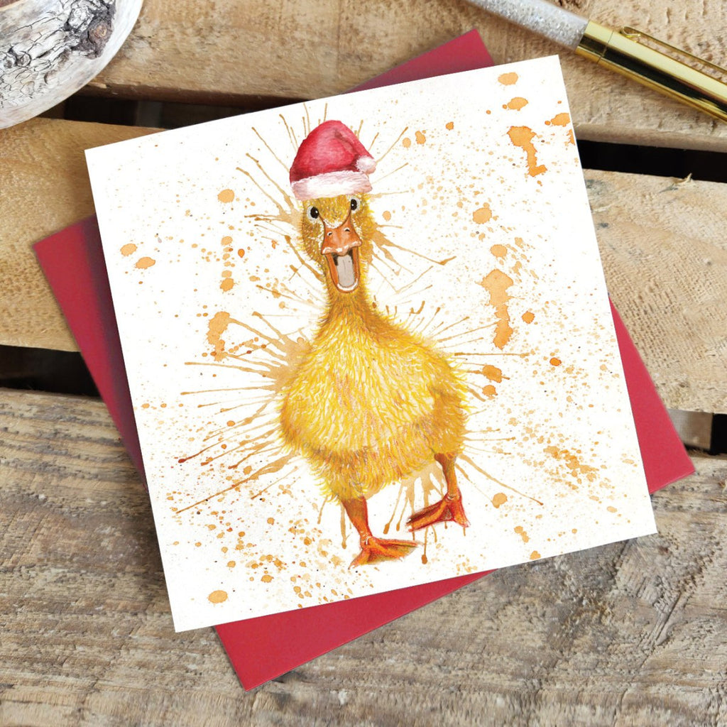Splatter Christmas Duck Greetings Card - Katherine Williams - Wraptious
