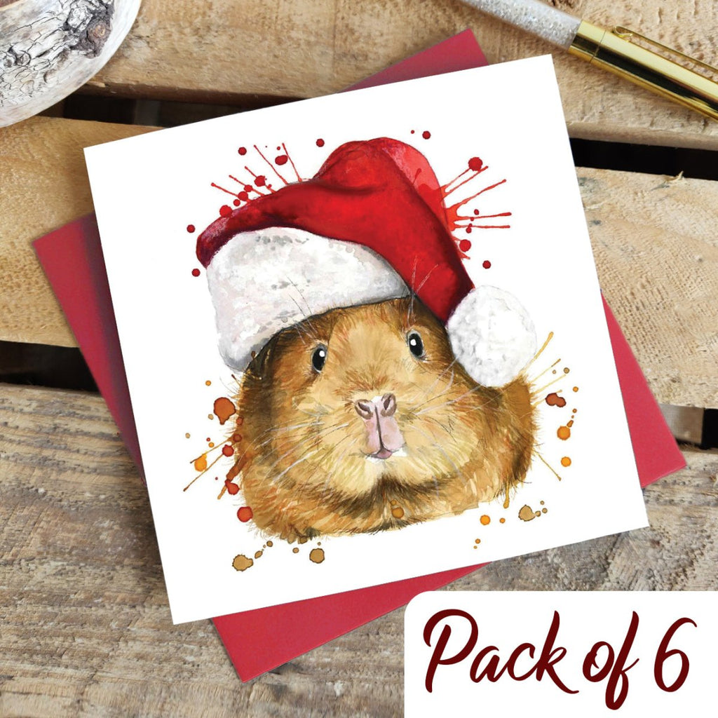 Splatter Christmas Guinea Pig Christmas Card Pack - Katherine Williams - Wraptious