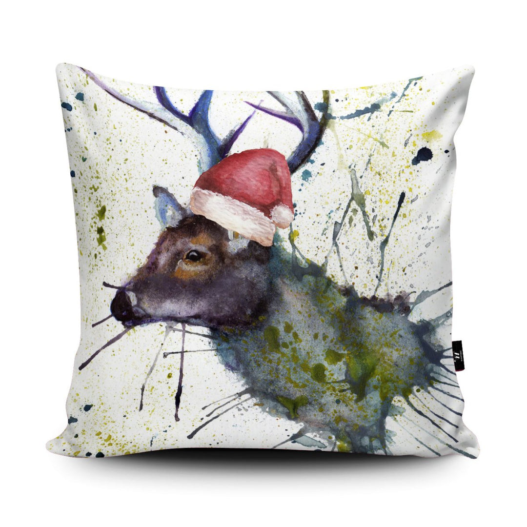 Splatter Christmas Stag Cushion - Katherine Williams - Wraptious