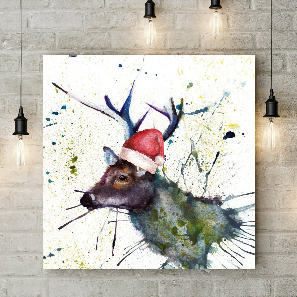 Splatter Christmas Stag Deluxe Canvas - Katherine Williams - Wraptious