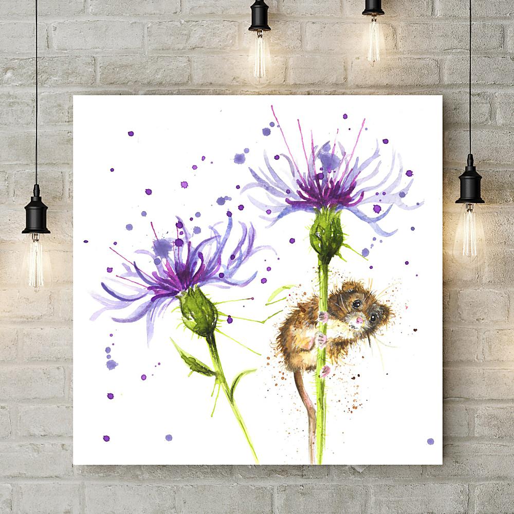 Splatter Cornflower Mouse Deluxe Canvas - Katherine Williams - Wraptious