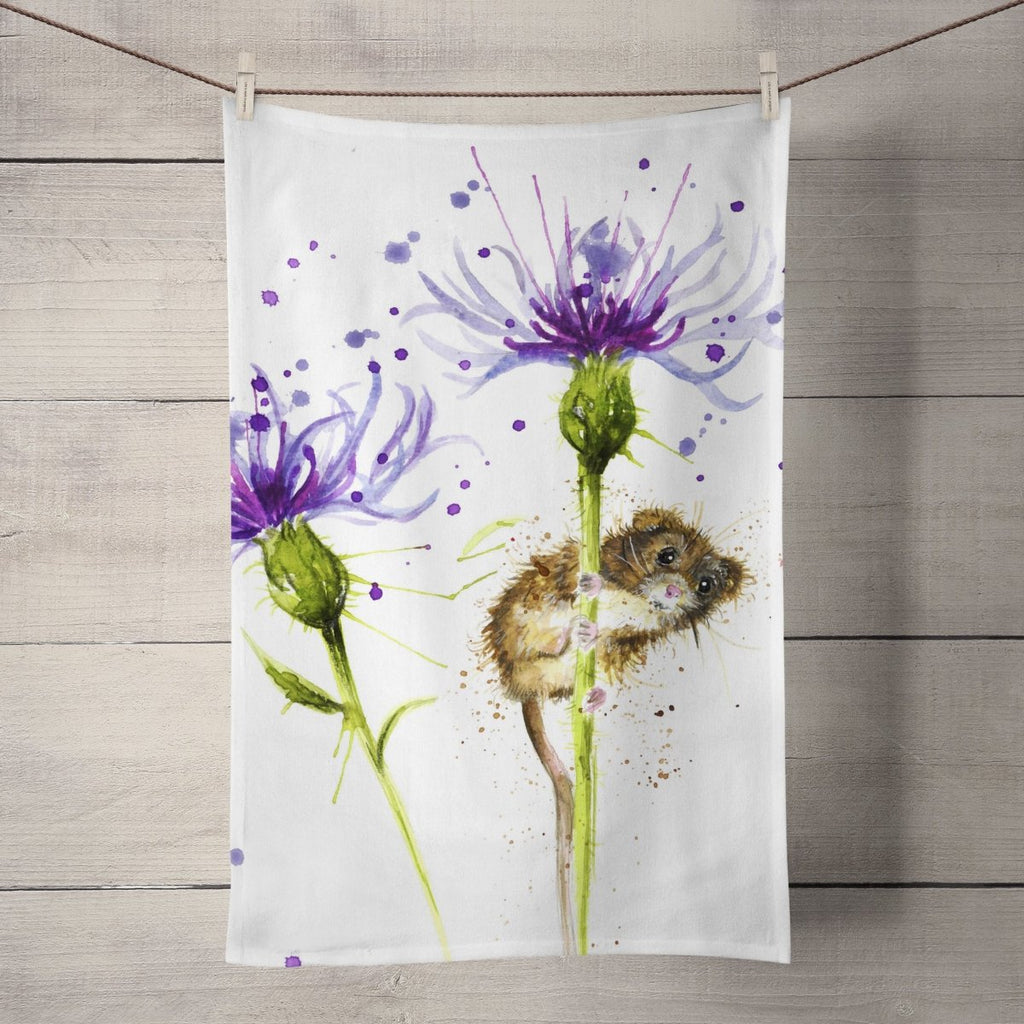 Splatter Cornflower Mouse Tea Towel - Katherine Williams - Wraptious