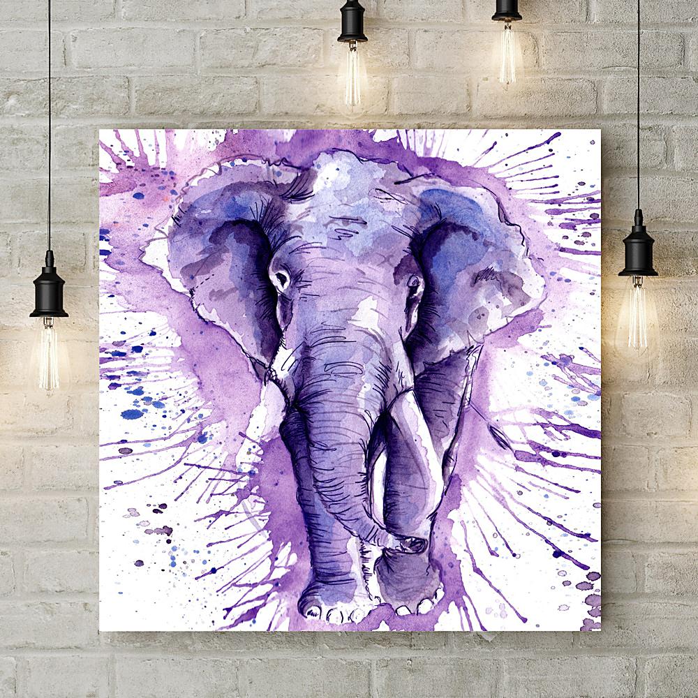 Splatter Elephant Deluxe Canvas - Katherine Williams - Wraptious