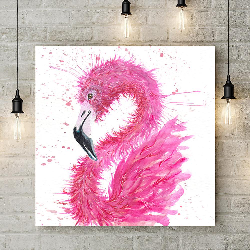 Splatter Flamingo Deluxe Canvas - Katherine Williams - Wraptious
