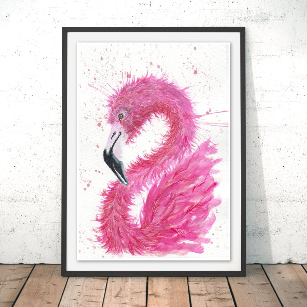 Splatter Flamingo Original Print - Katherine Williams - Wraptious