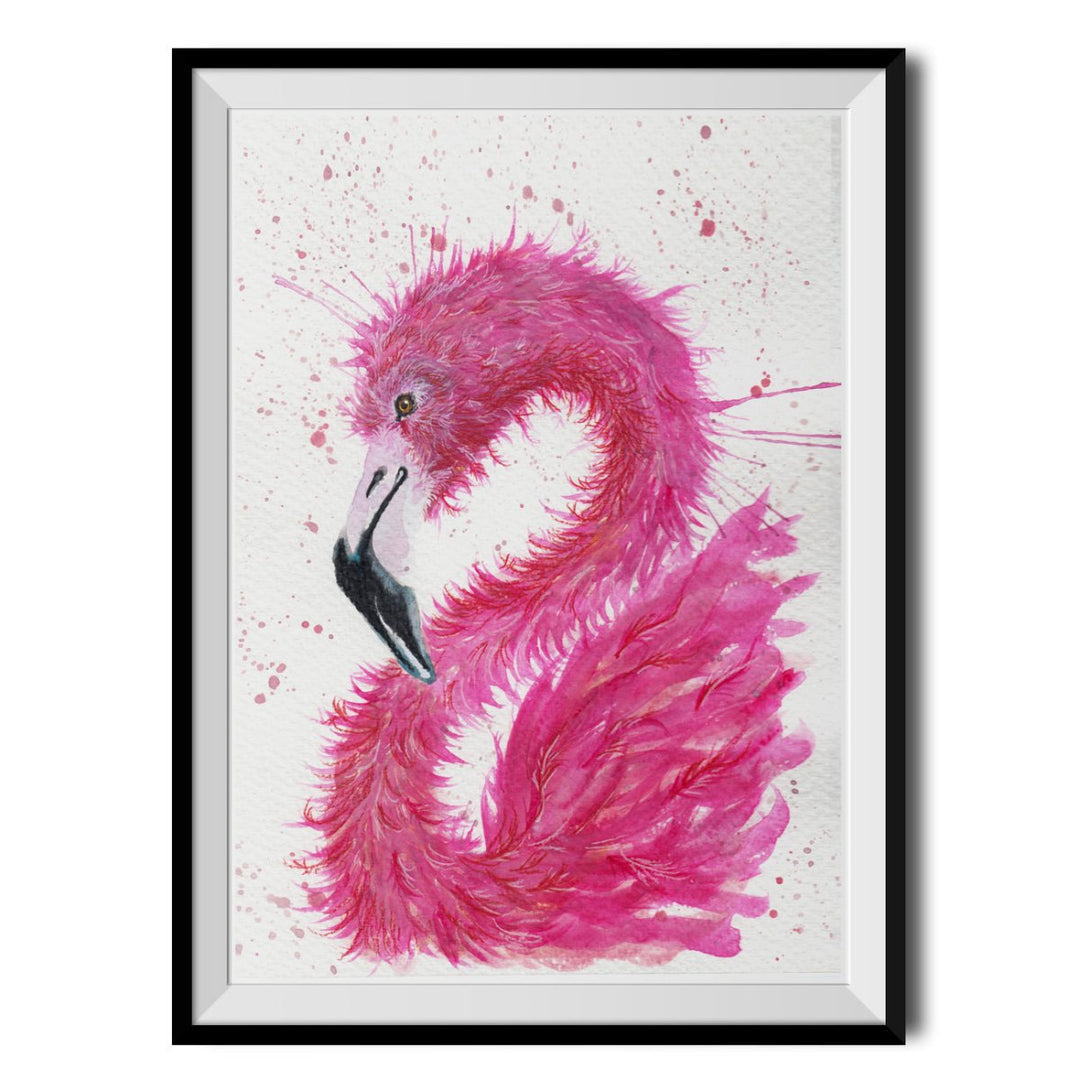 Splatter Flamingo Original Print - Katherine Williams - Wraptious