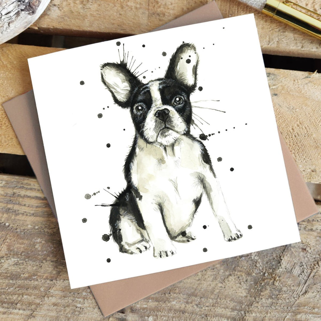 Splatter French Bulldog Greetings Card - Katherine Williams - Wraptious