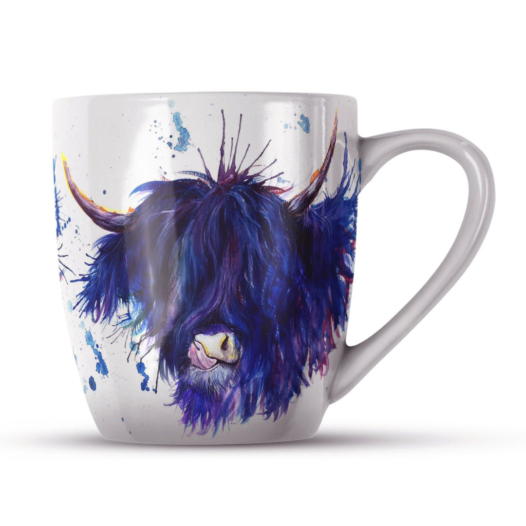 Splatter Highland Cow Bone China Mug - Katherine Williams - Wraptious