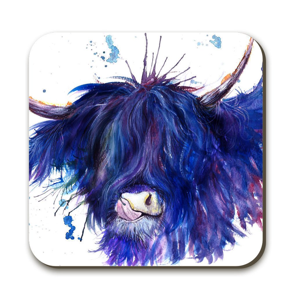 Splatter Highland Cow Coaster - Katherine Williams - Wraptious