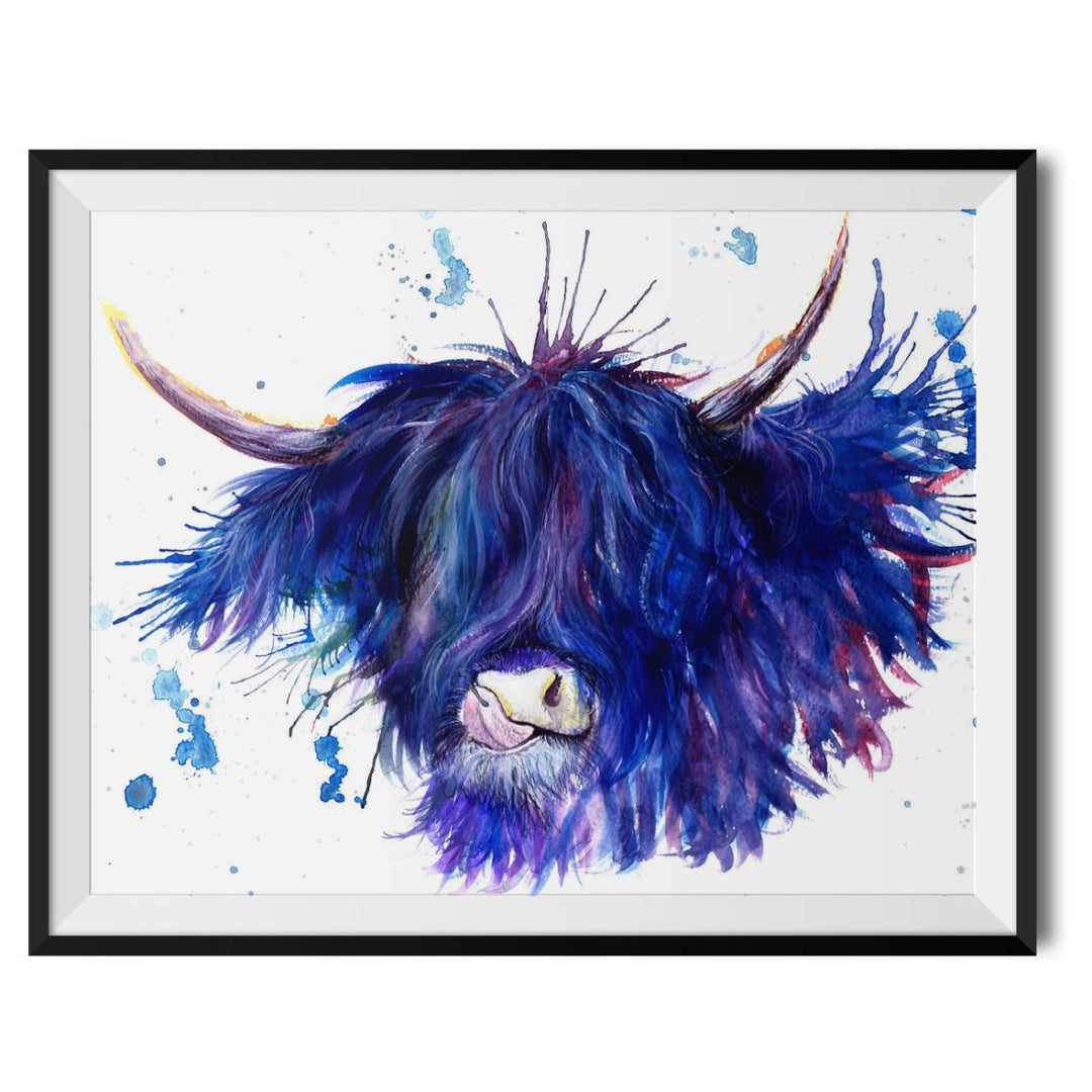 Splatter Highland Cow Original Print - Katherine Williams - Wraptious