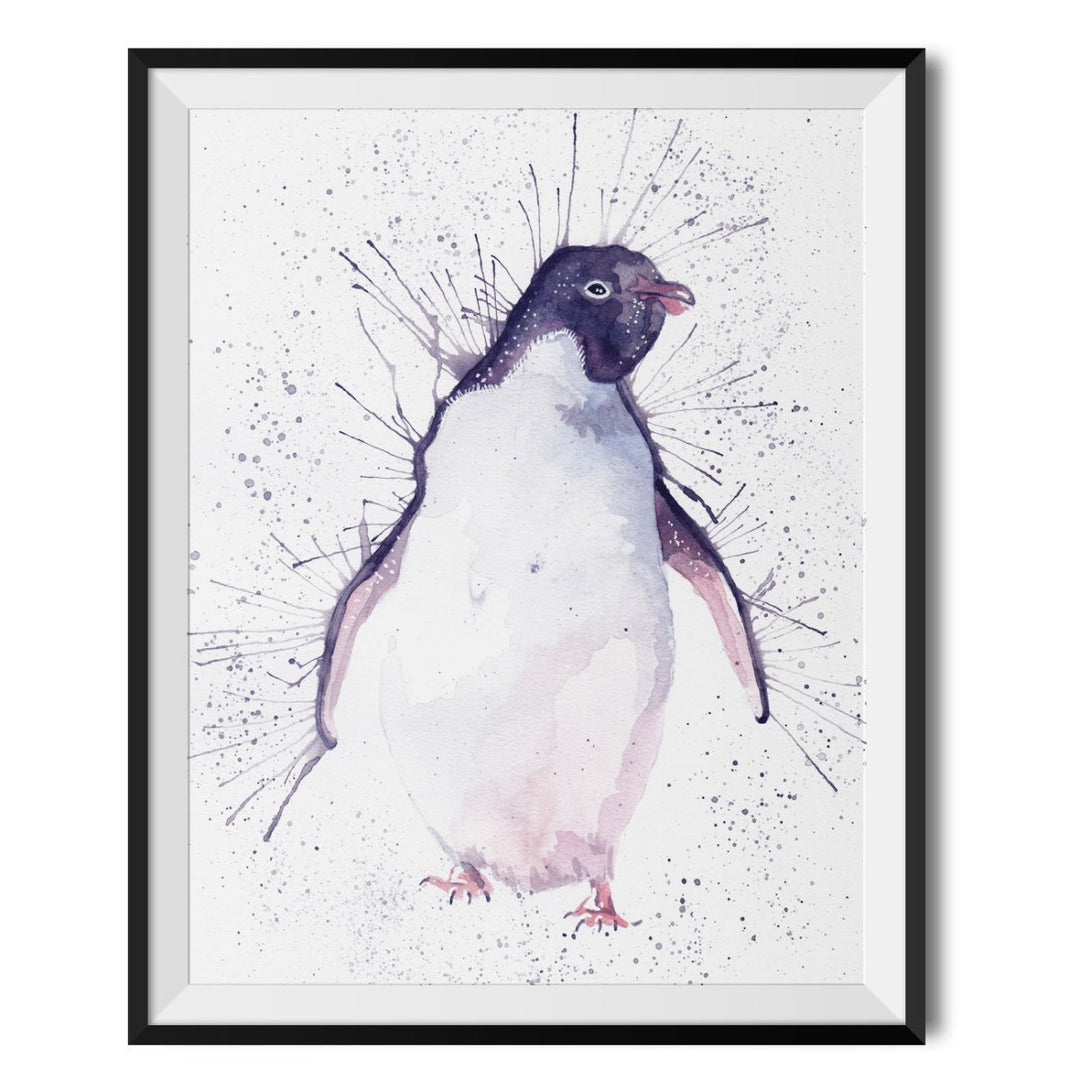 Splatter Penguin Original Print - Katherine Williams - Wraptious