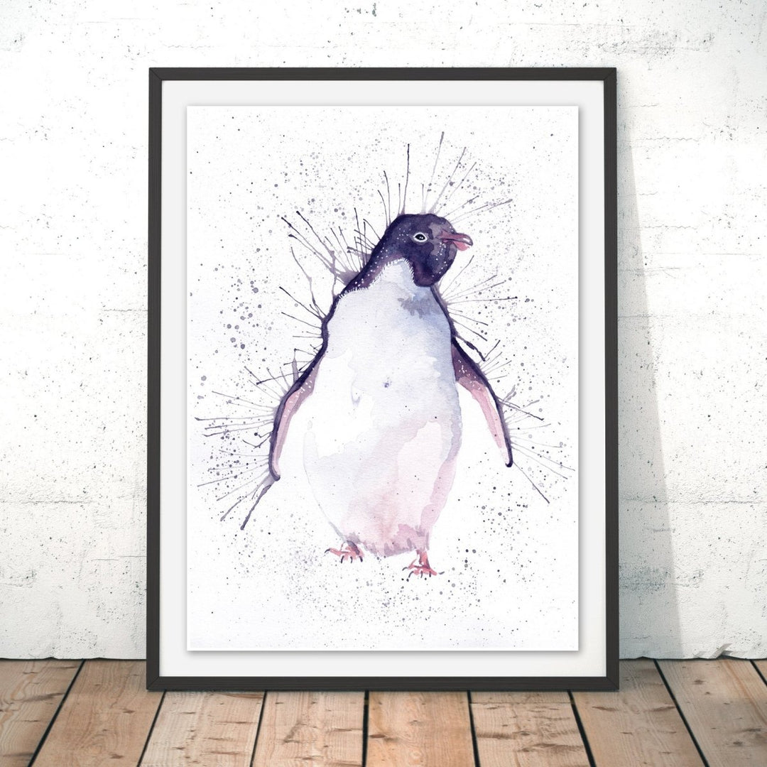 Splatter Penguin Original Print - Katherine Williams - Wraptious