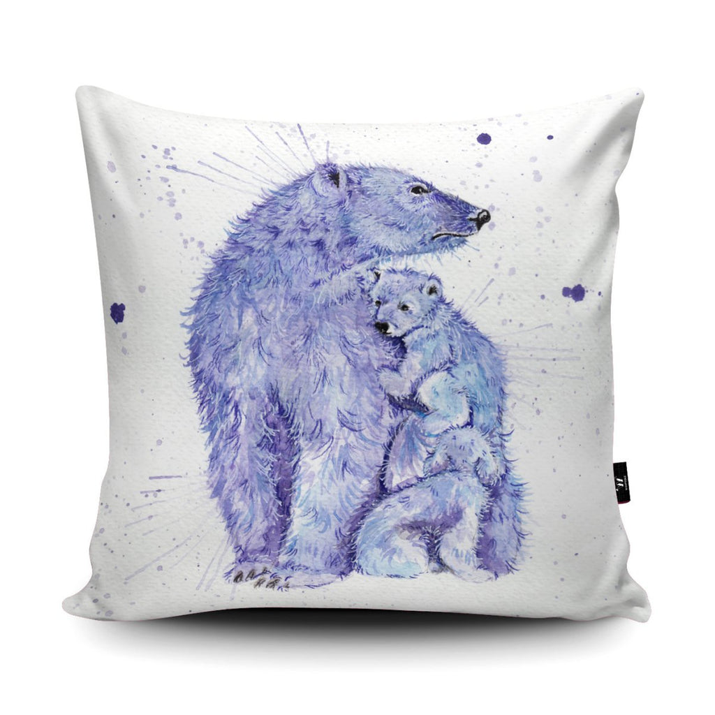 Splatter Polar Bears Cushion - Katherine Williams - Wraptious