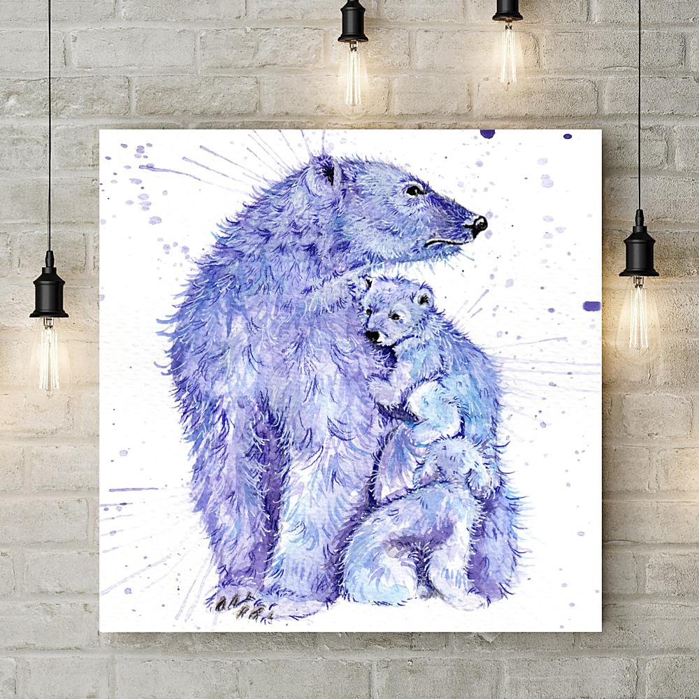 Splatter Polar Bears Deluxe Canvas - Katherine Williams - Wraptious