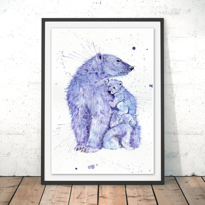 Splatter Polar Bears Original Print - Katherine Williams - Wraptious