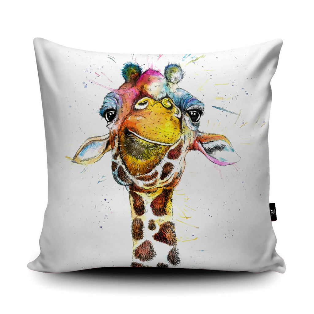 Splatter Rainbow Giraffe Cushion - Katherine Williams - Wraptious