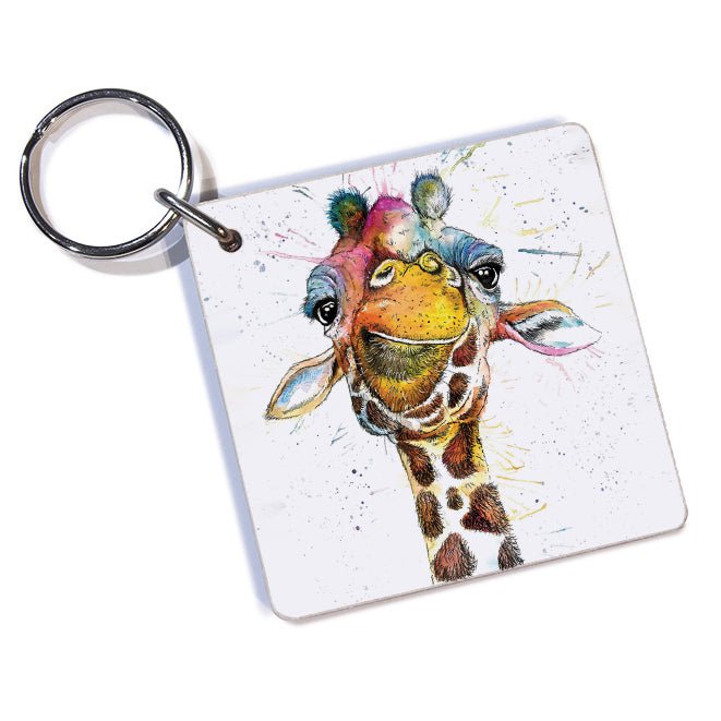 Splatter Rainbow Giraffe Keyring - Katherine Williams - Wraptious