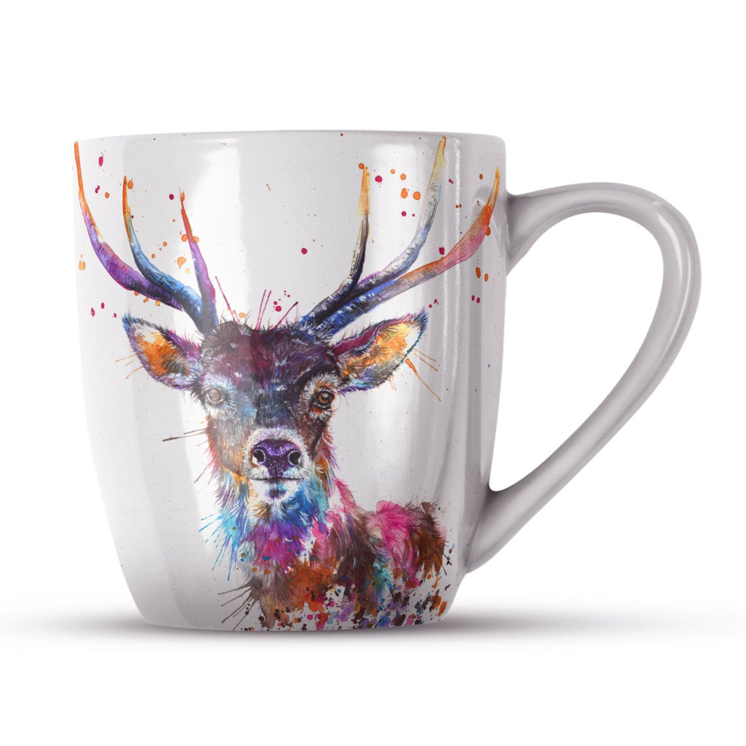 Splatter Rainbow Stag Bone China Mug - Katherine Williams - Wraptious