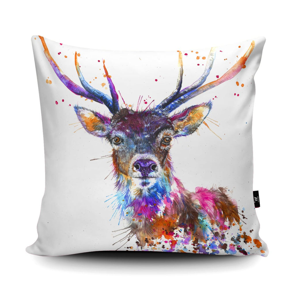 Splatter Rainbow Stag Cushion - Katherine Williams - Wraptious