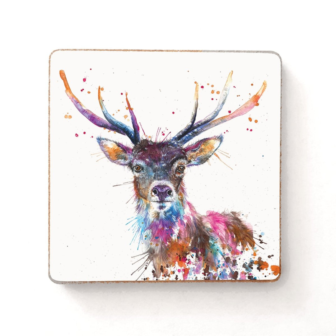 Splatter Rainbow Stag Magnet - Katherine Williams - Wraptious