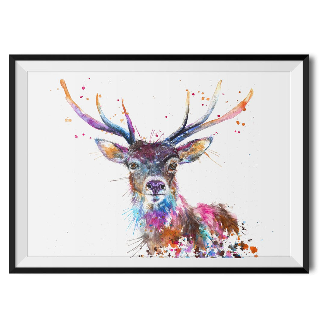 Splatter Rainbow Stag Original Print - Katherine Williams - Wraptious