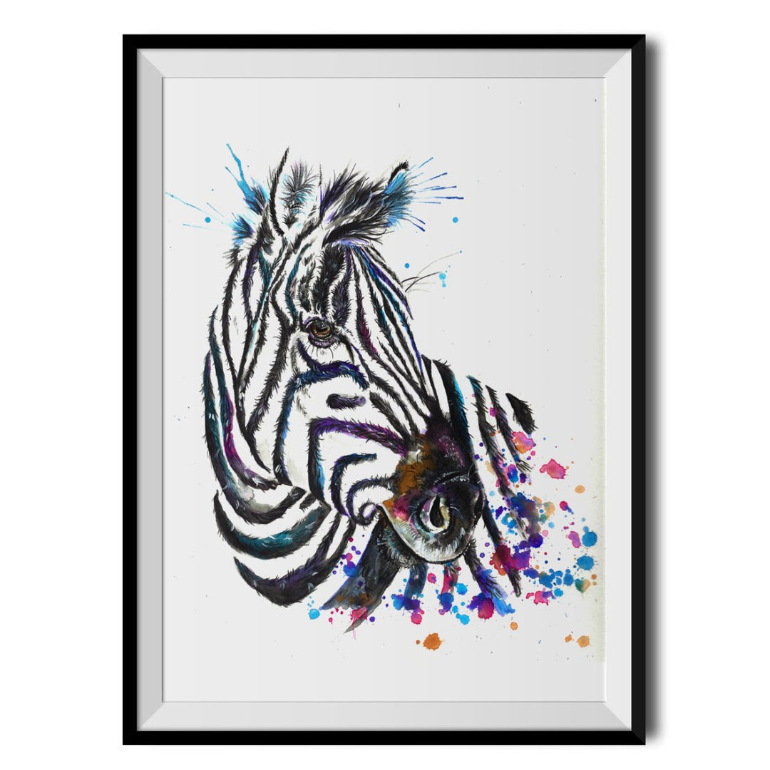 Splatter Zebra Original Print - Katherine Williams - Wraptious