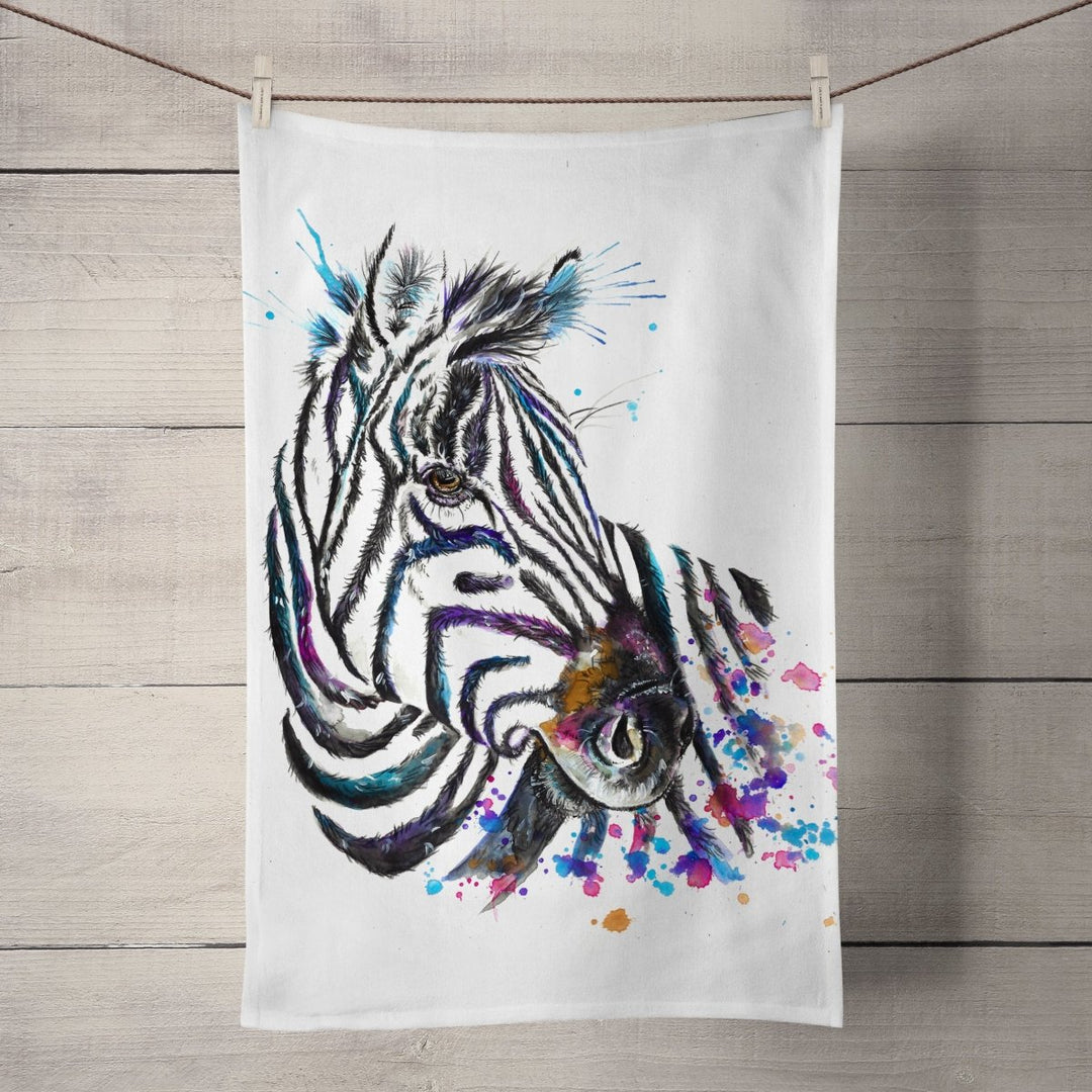 Splatter Zebra Tea Towel - Katherine Williams - Wraptious