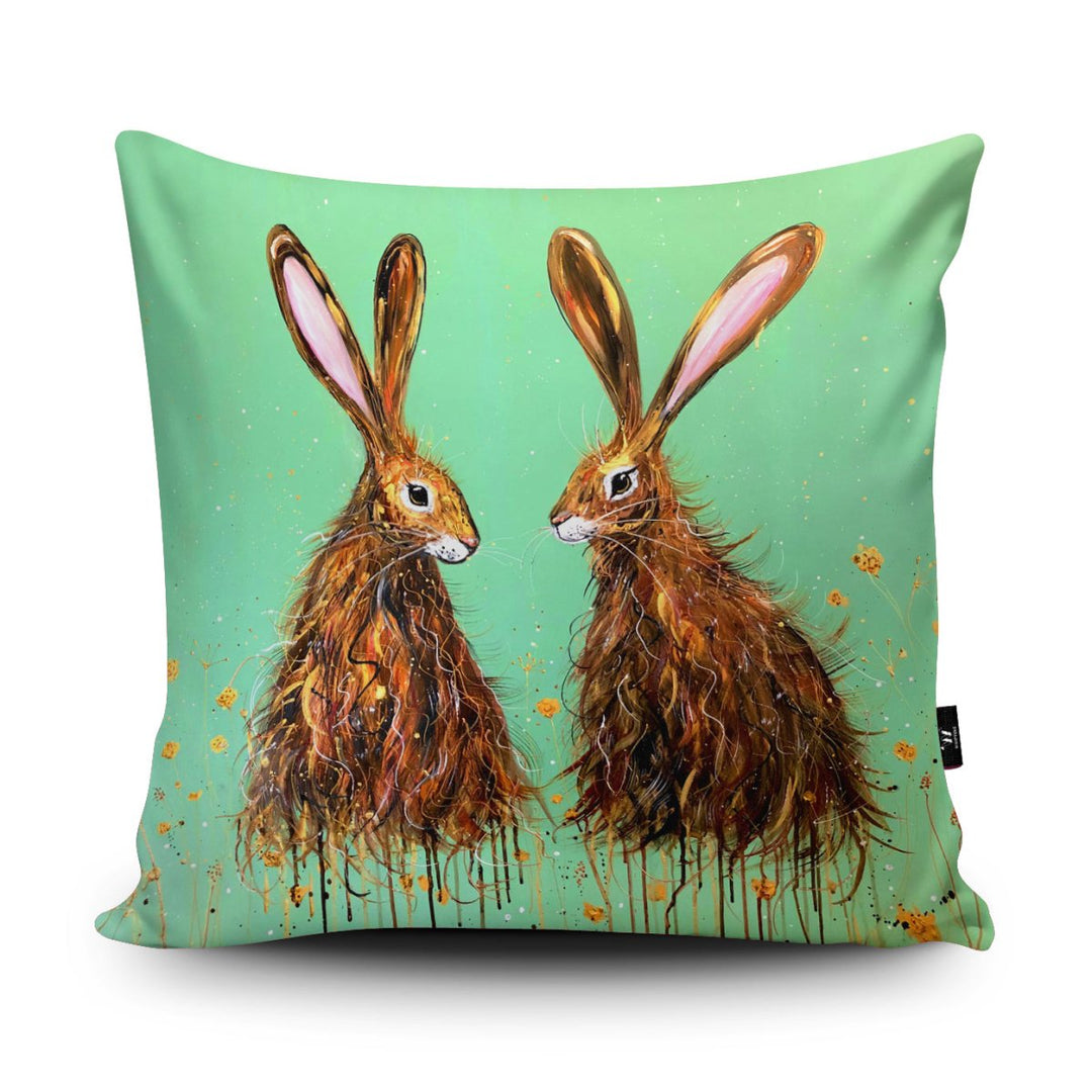 Spring Hares Cushion - Emma Haines - Wraptious