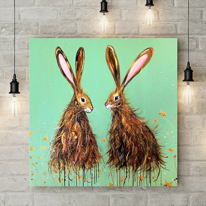 Spring Hares Deluxe Canvas - Emma Haines - Wraptious