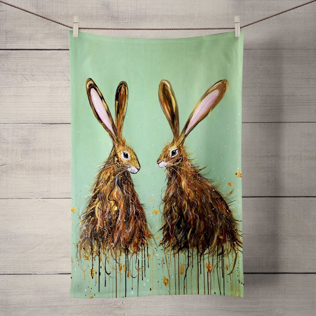 Spring Hares Tea Towel - Emma Haines - Wraptious