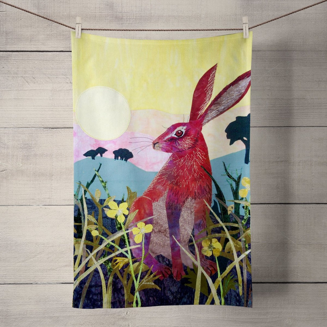 Sunrise Hare Tea Towel - Kate Findlay - Wraptious