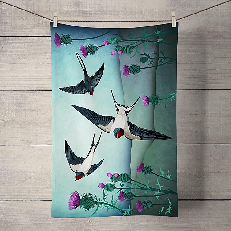 Swallows Tea Towel - Charlotte Anne - Wraptious