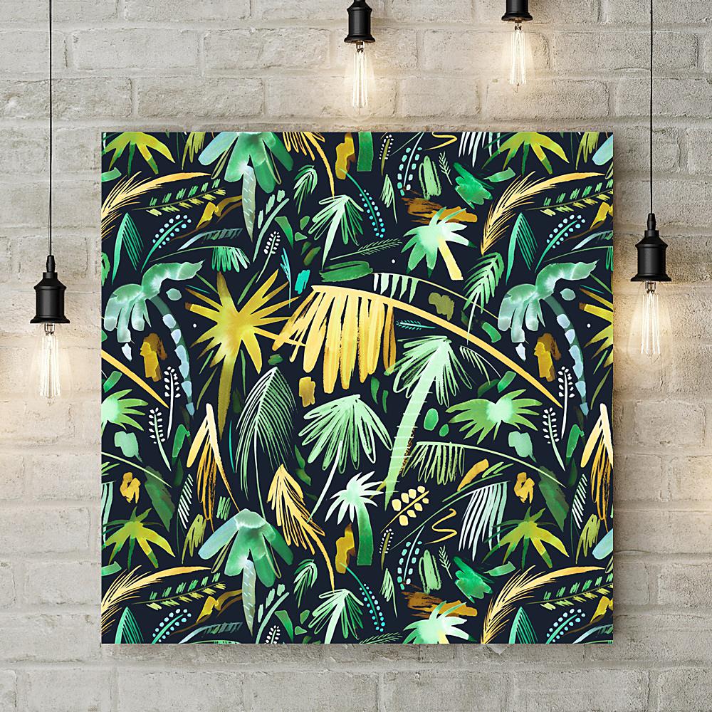 Tropical Expressive Palms Green Deluxe Canvas - Ninola Design - Wraptious